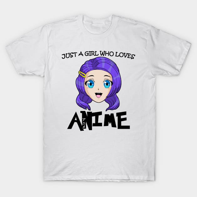 Just A Girl Who Loves Anime T-Shirt by bigD